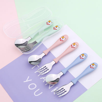 Lanie Stainless Steel Children's Portable Spoon & Fork Set