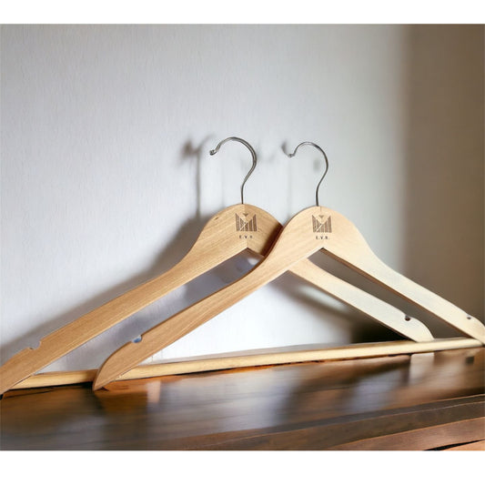 E.V.A. Branded Lama Clothes Hangers with Pants Bar - Set of 2