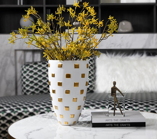 Alluring Umber with Gold Accent Vase