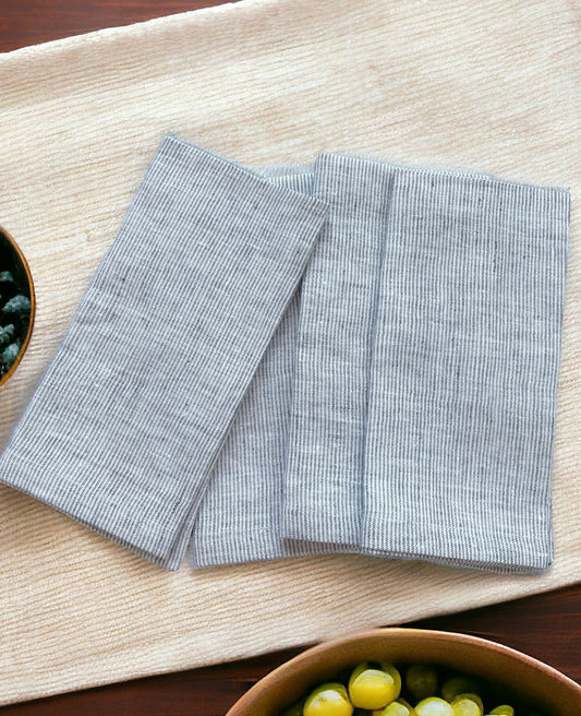 Sheffield Stripe Linen Napkin - Set of 4 pieces
