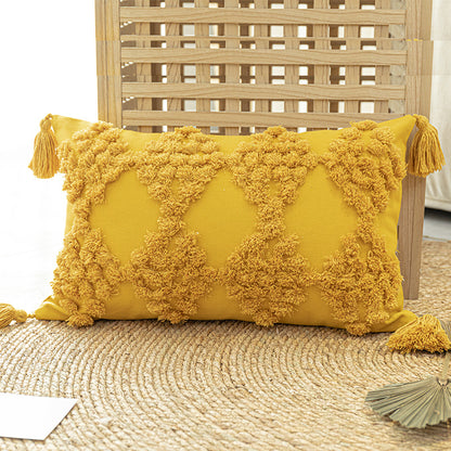 Amaral Yellow Tufted Throw Pillows