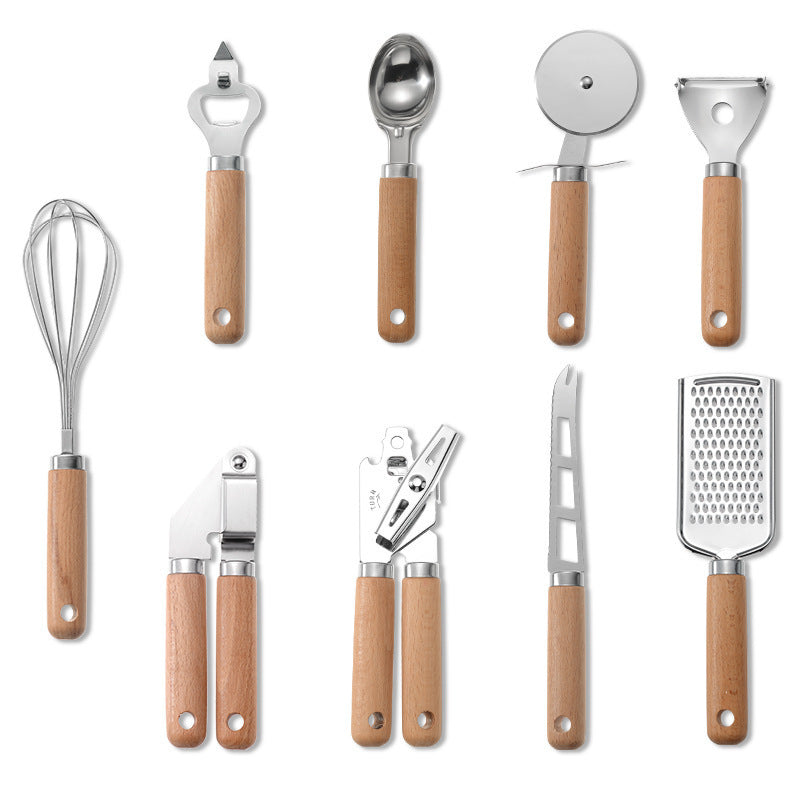 Danes Kitchen Utensils with Wooden Handle - Set of 9 pieces