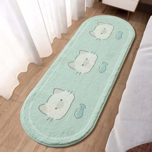 Fluffy Soft Bedroom Carpet Cute Children's Bedside Rug Kids Room Non-Slip Baby Playmats Floor Mat Long Living Room Mats