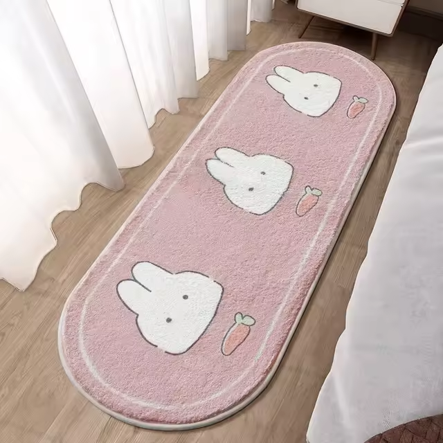 Fluffy Soft Bedroom Carpet Cute Children's Bedside Rug Kids Room Non-Slip Baby Playmats Floor Mat Long Living Room Mats