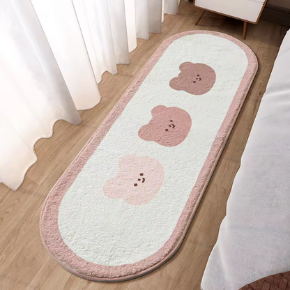 Fluffy Soft Bedroom Carpet Cute Children's Bedside Rug Kids Room Non-Slip Baby Playmats Floor Mat Long Living Room Mats