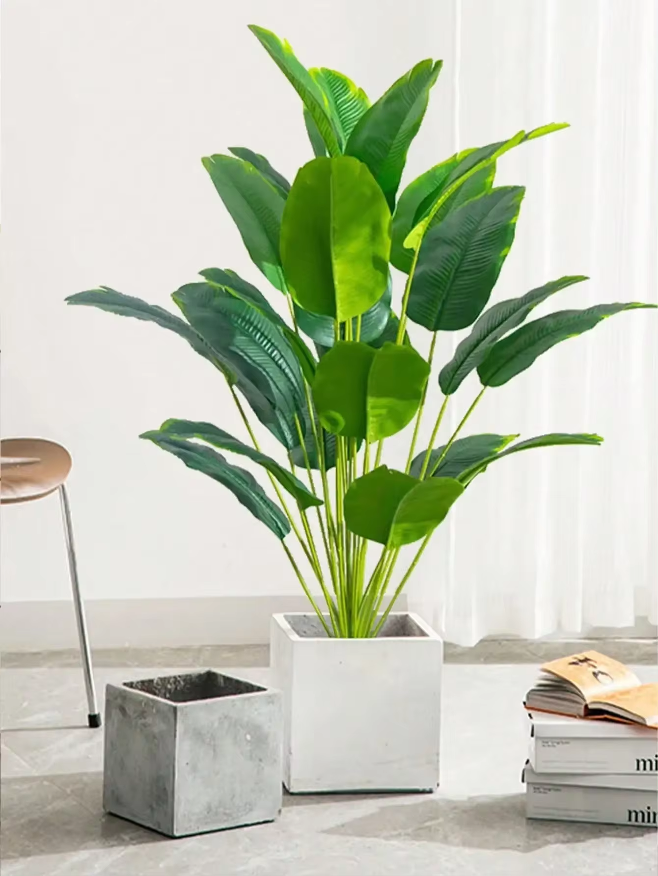 Artificial Plants Large Tropical Palm Tree Fake Banana Plants Leaves Real Touch Plastic Monstera Plant For Home Garden Decor