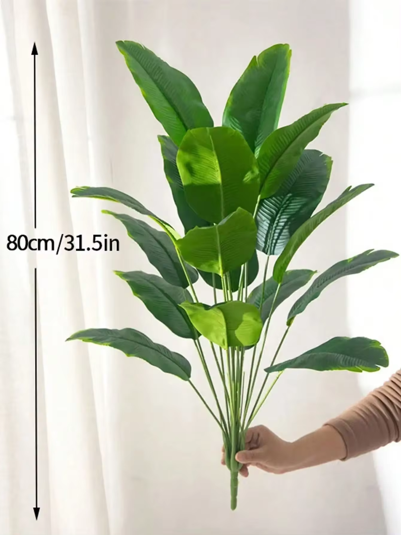 Artificial Plants Large Tropical Palm Tree Fake Banana Plants Leaves Real Touch Plastic Monstera Plant For Home Garden Decor