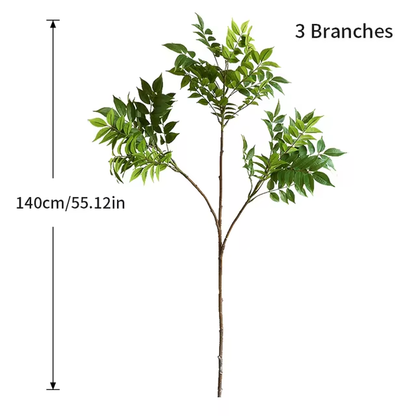 Large Artificial Ficus Tree Branch Fake Lacquer Tree Plastic Banyan Plants Green Tall Palm Leaves For Home Garden Decor