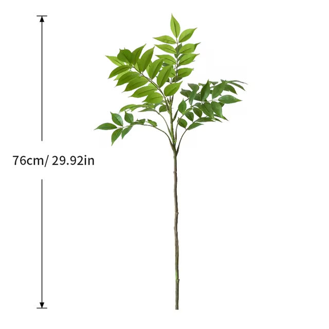 Large Artificial Ficus Tree Branch Fake Lacquer Tree Plastic Banyan Plants Green Tall Palm Leaves For Home Garden Decor