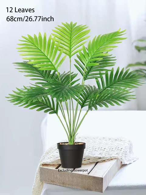 Artificial Palm Tree Plastic Turtle Back Plants Leaf Schefflera Tropical Tree Home Office Party Outdoor Decor