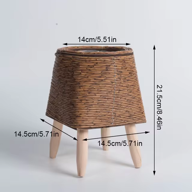 Nordic Flower Shelf Imitation Rattan Flower Pot Woven Flower Basket With Removable Legs Plant Stand Basket Garden Home Decor