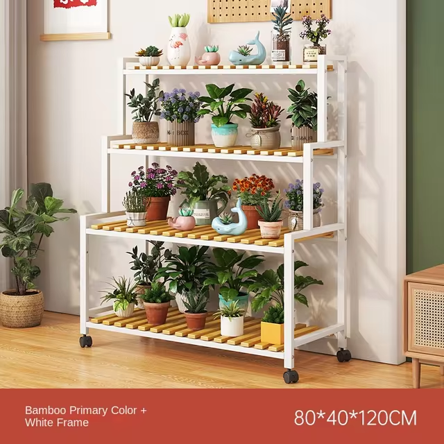 Flower Rack Living Room Floor-standing Balcony Shelf Iron Succulent Indoor Multi-layer Ladder Type Flower Rack Plant Pot Holder