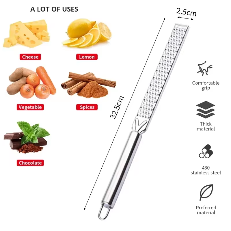 Stainless steel long handle cheese Grater Cheese baking cheese grater Lemon zest grater Kitchen gadget