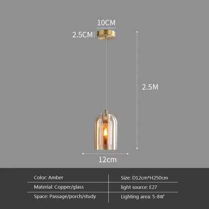 Modern LED Glass Pendant Light Amber Hanging glass Lamp For Dining Room Bar Indoor Decor Lighting Bedroom Bedside Led Luminaire