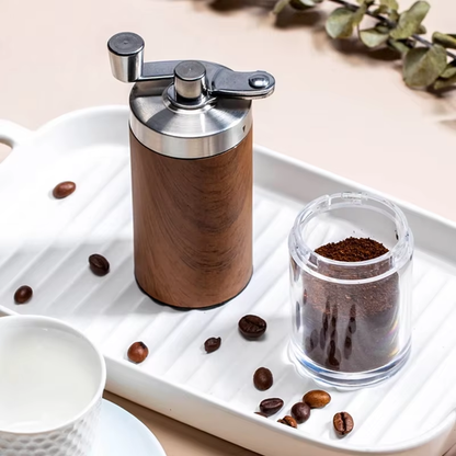 Coffee Bean Grinder Portable Wood Grain Stainless Steel Crank Hand Hand Coffee Grinder Kitchen Tool Grinder