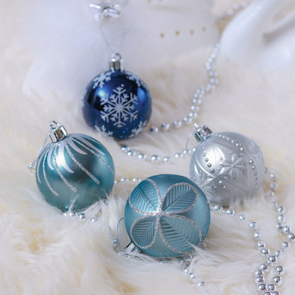 Christmas Blue & Silver Baubles Set of 24