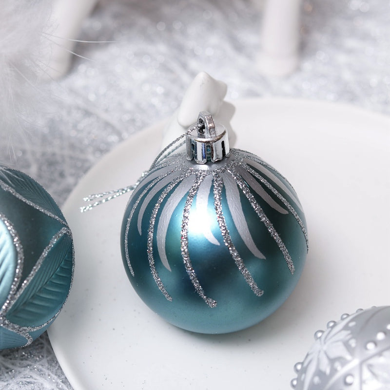 Christmas Blue & Silver Baubles Set of 24