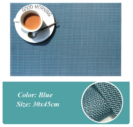 Blue PVC Table Mats - Set of 4 pieces