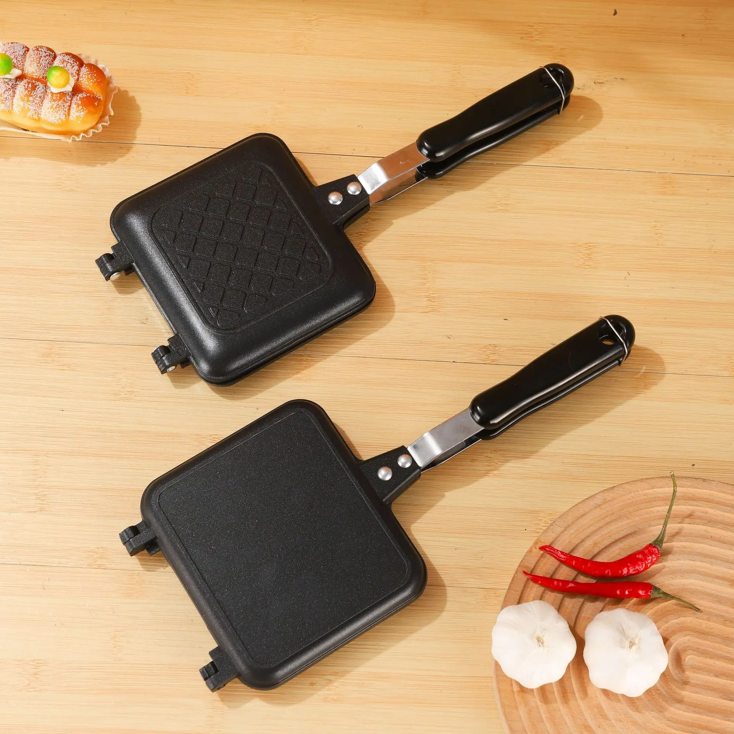 Sandwich Machine Gas Non-Stick Sandwich Maker Iron Bread Toast Breakfast Machine Waffle Pancake Baking Mold Mould Grill Pan