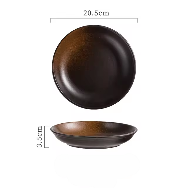 Ceramic round Deep Plates Dinner Hotel Restaurant Italian Thick Soup Plate Salad Dish Rice Plate Tableware