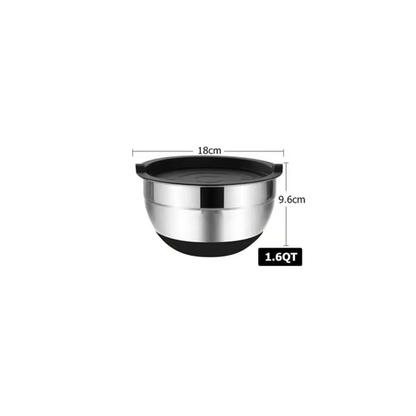 Mixing Bowls with Lids and Non Slip Bases Stainless Steel Mixing Bowls Set for Baking Nesting Storage Bowls