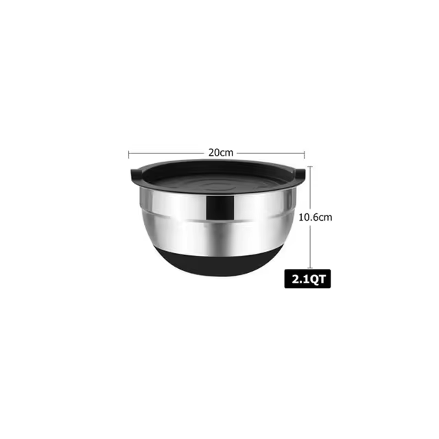 Mixing Bowls with Lids and Non Slip Bases Stainless Steel Mixing Bowls Set for Baking Nesting Storage Bowls