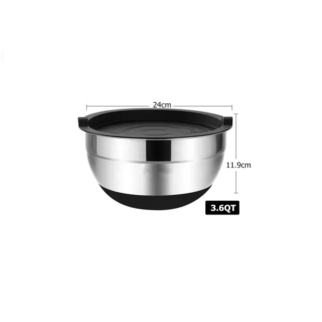 Mixing Bowls with Lids and Non Slip Bases Stainless Steel Mixing Bowls Set for Baking Nesting Storage Bowls