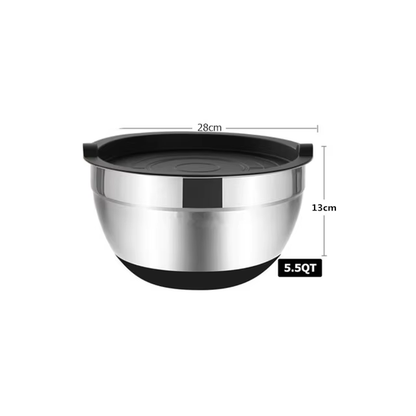 Mixing Bowls with Lids and Non Slip Bases Stainless Steel Mixing Bowls Set for Baking Nesting Storage Bowls