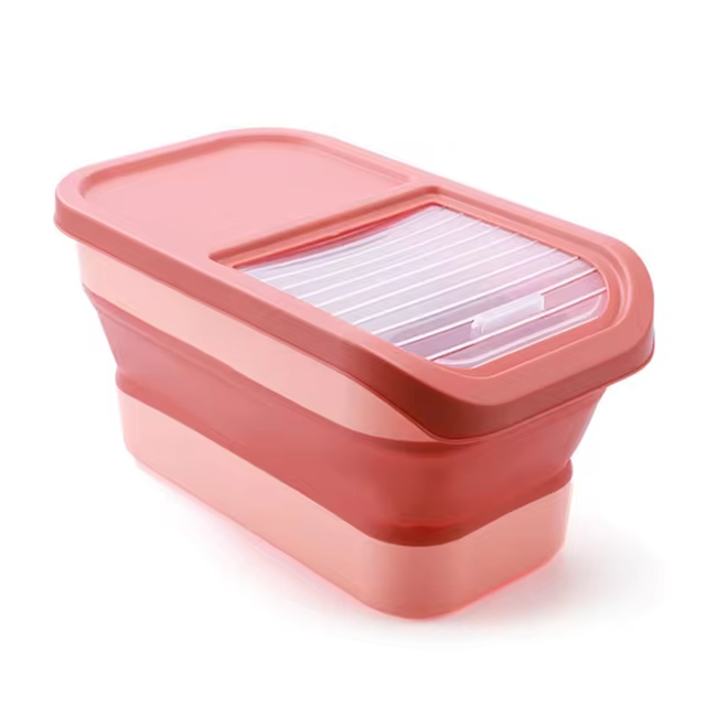 Cat Dog Food Storage Container Collapsible Dry Cat Food Box With Lids Airtight Sealing Kitchen Grain Rice Storage Box