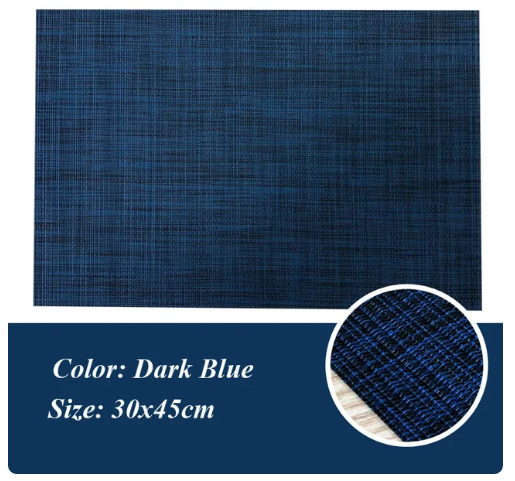 Dark Blue PVC Table Mats - Set of 4 pieces