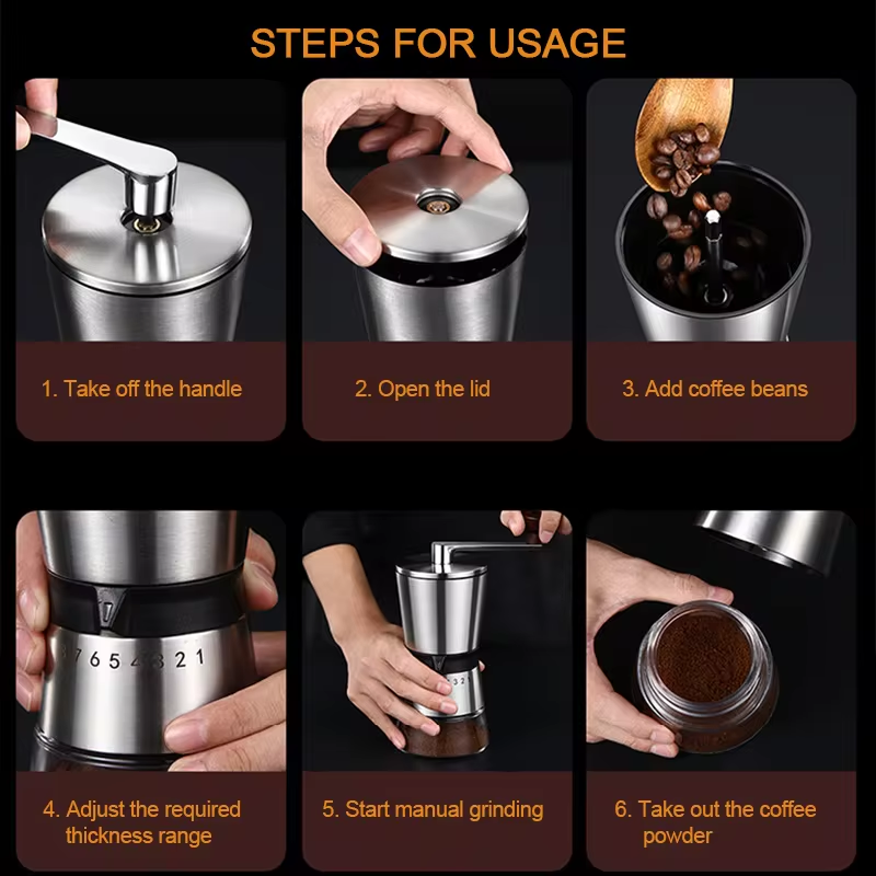 Manual Coffee Grinder High Quality Hand Coffee Mill with Ceramic Grinding Core Adjustable Home Portable Coffee Grinding Tools