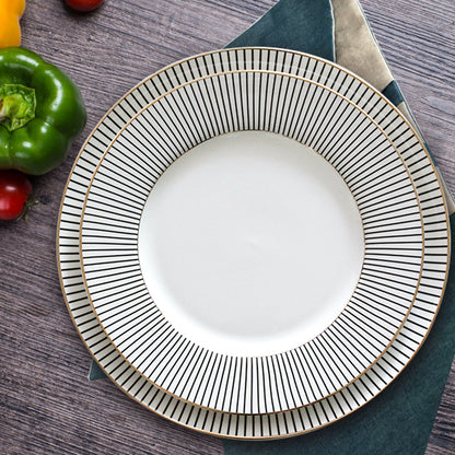 Emilia Dinnerware Collection White with Gold Rimmed