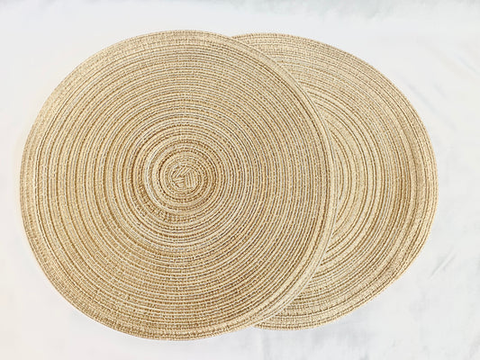 Round Placemat Beige Cotton Jute Style