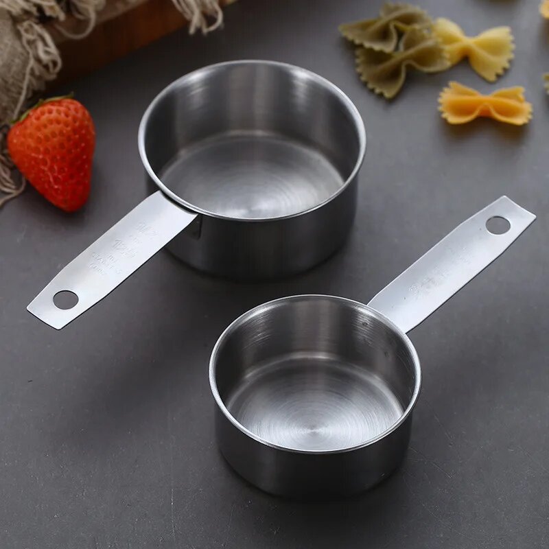 Margot Measuring Cups & Spoons - Set of 8 pieces Stainless Steel with Hole Handle