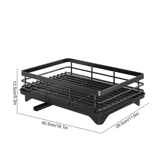 Dish Drying Rack Kitchen Adjustable Stainless Steel 2 Tier Plates Organizer Dish Bowl Drainer Storage Rack Kitchen Utensils