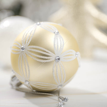 Christmas White & Gold Baubles Set of 24