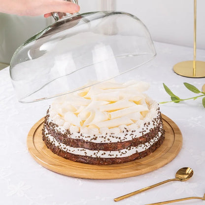 Colette Bamboo Cake Tray with Glass Lid