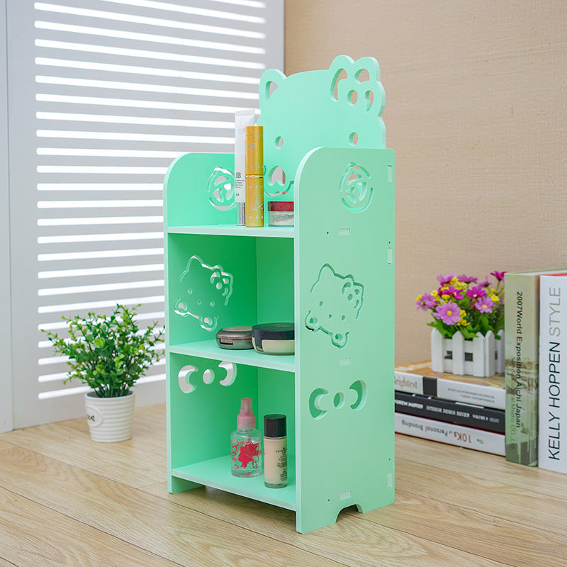 Carved bedside Shelves Hello Kitty Green