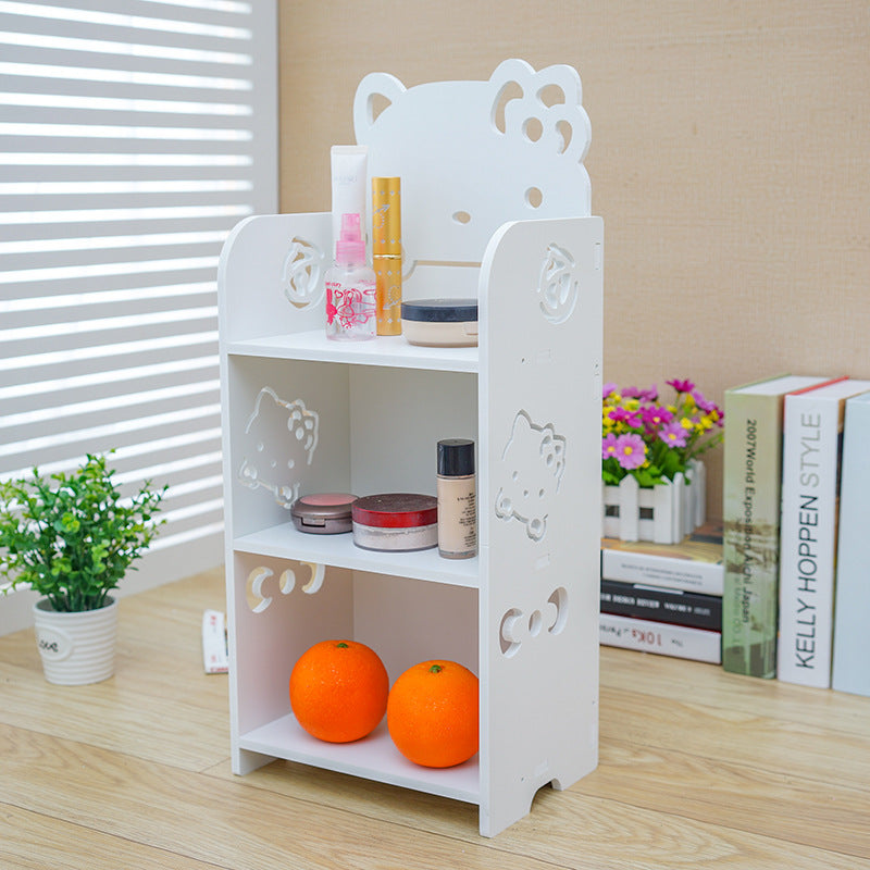 Carved bedside Shelves Hello Kitty White