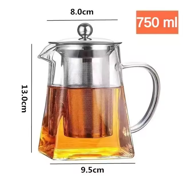 Tea Infusers Stainless Steel Infuser Bottle Heat Resistant Glass Teapot Household Teaware Tea Infuser Clear Kettle