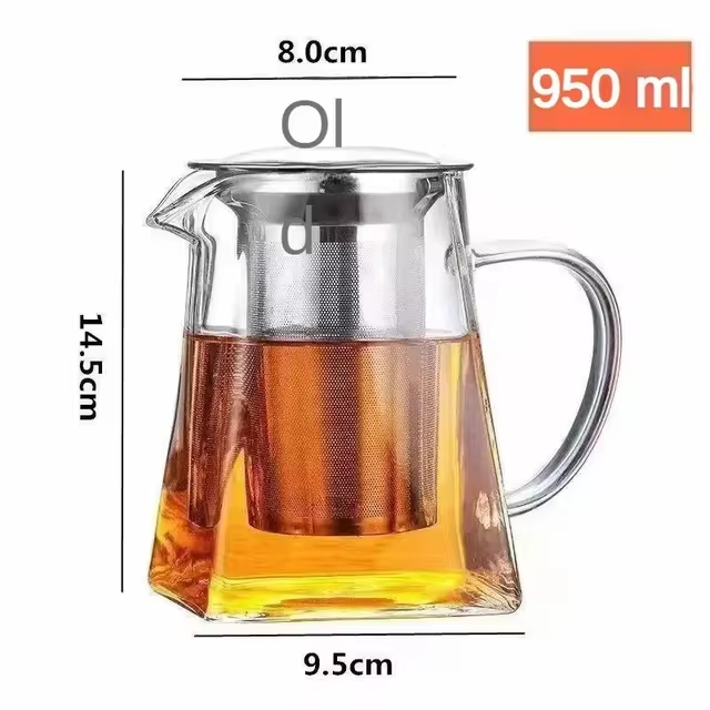 Tea Infusers Stainless Steel Infuser Bottle Heat Resistant Glass Teapot Household Teaware Tea Infuser Clear Kettle