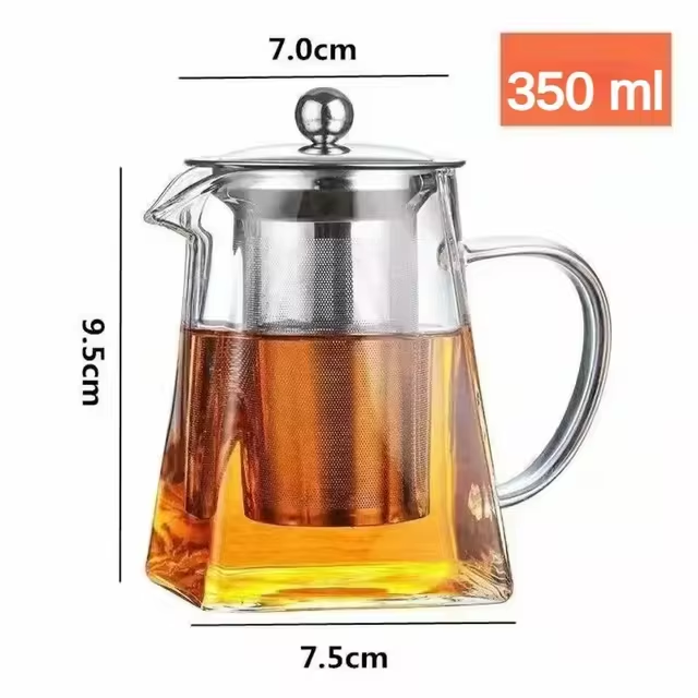 Tea Infusers Stainless Steel Infuser Bottle Heat Resistant Glass Teapot Household Teaware Tea Infuser Clear Kettle