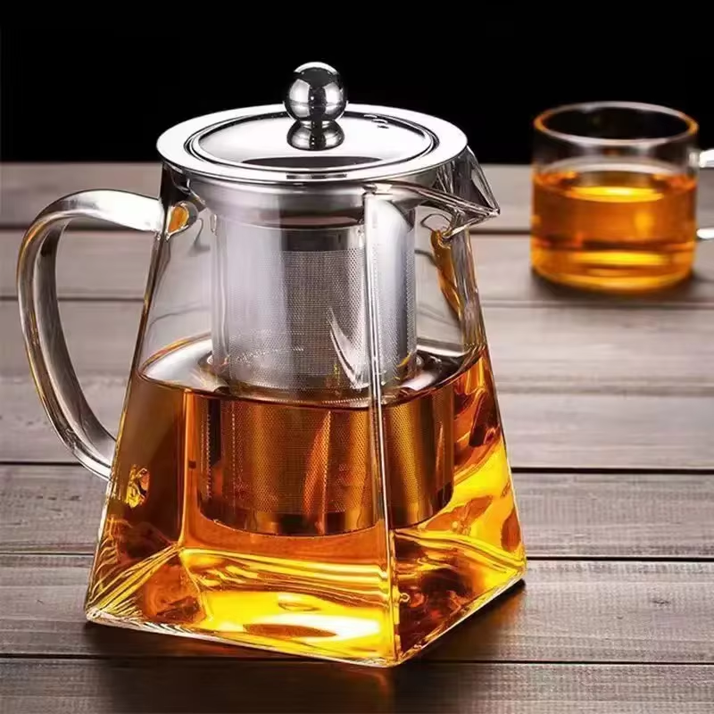 Tea Infusers Stainless Steel Infuser Bottle Heat Resistant Glass Teapot Household Teaware Tea Infuser Clear Kettle