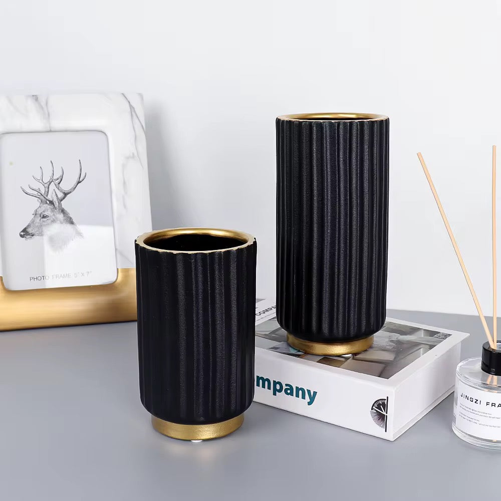 Rory Matte Black Vase - Set of 2 pieces