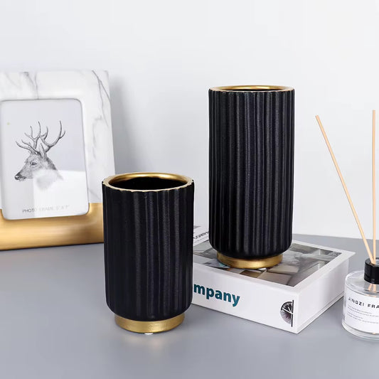 Rory Matte Black Vase - Set of 2 pieces