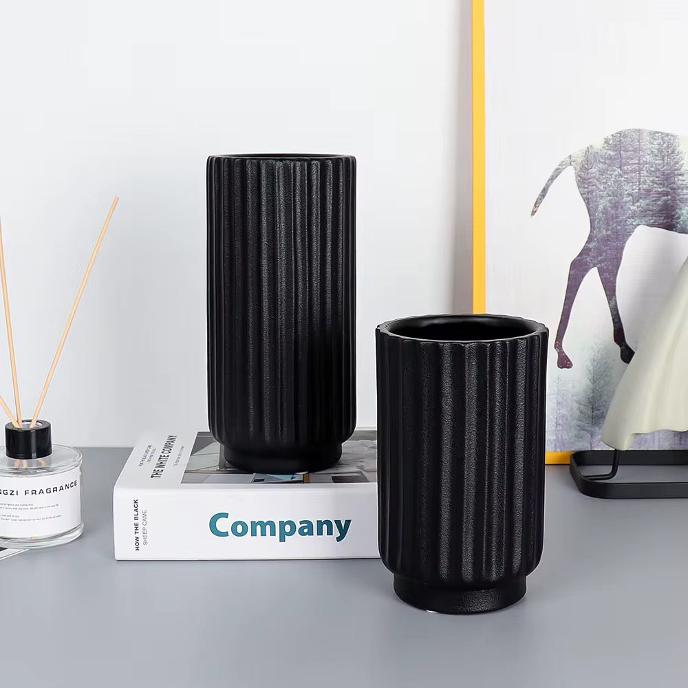 Rory Matte Black Vase - Set of 2 pieces