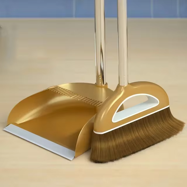 Dustpan Broom Set Plastic Household Dustpan Cleaning Tools Bathroom Water Wiper Nonstick Hair Stand Up Dustpans Home Accessories