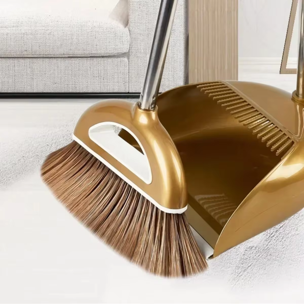 Dustpan Broom Set Plastic Household Dustpan Cleaning Tools Bathroom Water Wiper Nonstick Hair Stand Up Dustpans Home Accessories