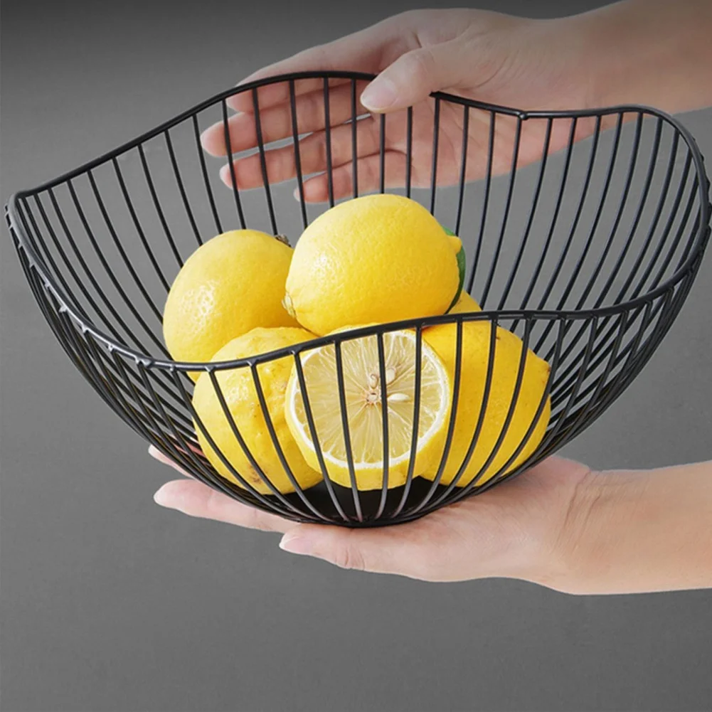 Fruit bowl washing fruit hollow drain basket iron fruit basket living room coffee table net red fruit plate snack storage basket