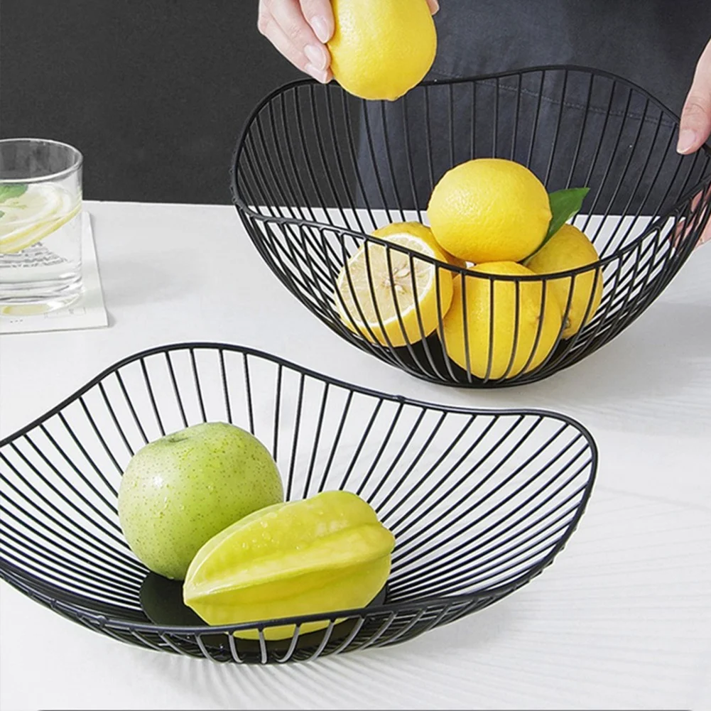 Fruit bowl washing fruit hollow drain basket iron fruit basket living room coffee table net red fruit plate snack storage basket